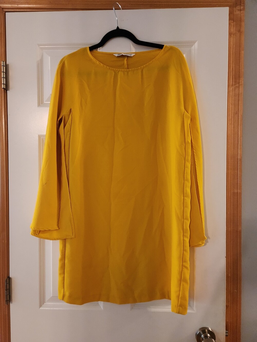 ZARA Mustard Yellow Satin Top